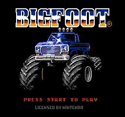 Bigfoot title screen for NES